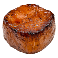 Grilled Meat Slice with Beautifully Charred Surface and Juicy Texture png