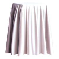 White Tablecloth Draped Over a Round Table, Perfect for Events and Dinners png