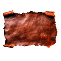 Aged Brown Leather Texture with Frayed Edges and Unique Surface Patterns png