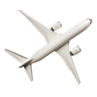 Top View of a White Airplane Plain Background Ready for Flight png