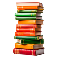 Colorful Stack of Vintage Books on for Design Projects png