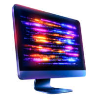 Abstract Digital Display with Colorful Code in a Modern Computer Environment png