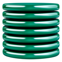 Glossy Turquoise Coil Stacked in a Symmetrical Arrangement Displaying Gloss png