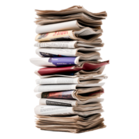 Stack of Newspapers Piled Neatly for Reference or Display Purposes png
