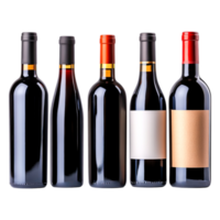 Selection of Empty Wine Bottles on for Label Design png