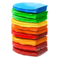 Vibrant Layers of Colorful Paint Stacked in an Artistic Display png