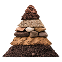 Layers of Soil and Gravel Forming a Pyramid Structure for Visual Reference png