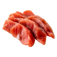 Fresh Slices of Tuna with Vibrant Pink Color Ready for Sushi Preparation png