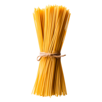 Raw Spaghetti Noodles Bundle Tied with Twine Isolated on png