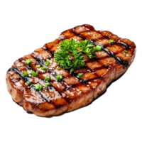 Grilled Steak with Herb Garnish on Isolated Background png