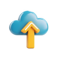 Cloud with Upload Arrows Graphic of Digital Data Transfer Concept png