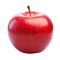 Close-up of a Freshly Picked Crisp and Shiny Red Apple on a White Background png