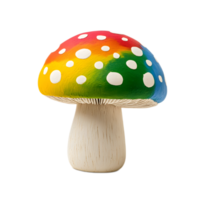 Vibrant and Colorful Spotted Mushroom in Enchanting Forest Setting png