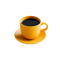 Warm and inviting yellow ceramic coffee mug on simple modern table with soft lighting png