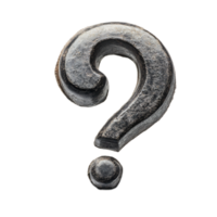 Metallic Question Mark Symbol Representing Uncertainty and Curiosity png