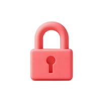 Pink Padlock Icon for Data Privacy and Cybersecurity Access Control png