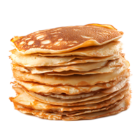 Delicious Homemade Golden Pancake Stack with Syrup Topping and Cinnamon png