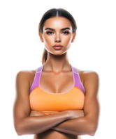 Confident and Fit Young Woman in Sport Apparel Posing with Determination png