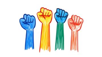 Raised Fists Symbol of Unity and Protest for Human Rights and Social Change png