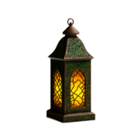 Elegant Ramadan or Eid Mubarak Lantern with Intricate Design and Warm Glow png