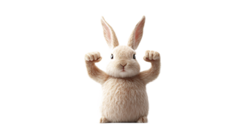 Powerful Rabbit Flexing Muscular Arms in Fighting Stance,Symbol of Strength and Determination png
