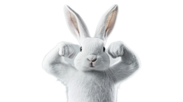 Muscular Rabbit in Fierce Fighting Pose,Symbolizing Strength and Athleticism png