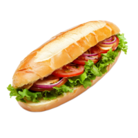 fraîchement préparé sarriette sandwich avec croustillant salade mûr tomates et grésillant Bacon sur doux pain png