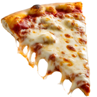 Mouthwatering Slice of Melted Cheese Pizza on Transparent Background png