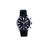 Sleek and Sophisticated Monochrome Wristwatch with Minimalist Design and Precise Quartz Movement png