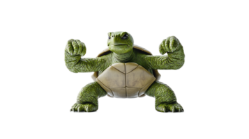 Muscular Turtle Flexing Arms in Fierce Fighting Pose Symbolizing Strength and Power png