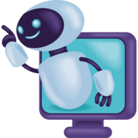 ai robot on computer technology png