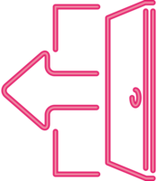 exit door guide informative signal neon light png