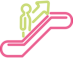 escalators up informative signal neon light png