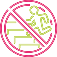 Do not use the stairs informative signal neon light png