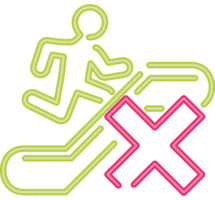 dont run on escalators informative signal neon light png