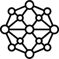 AI and data cluster network icon png