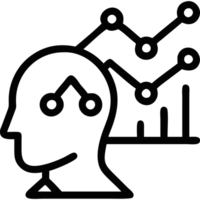 AI data analysis with chart icon png