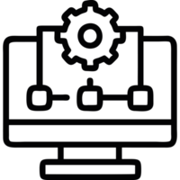 AI data processing dashboard icon png