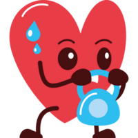 Healthy heart using kettlebell icon png