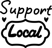 Support local handwritten text icon png