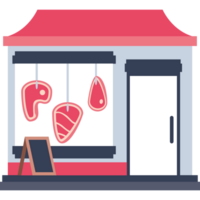 Local meat shop with window display icon png