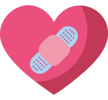 Heart with bandages icon png