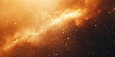 Nebula illuminated by stars in a cosmic scene filled with vibrant colors and glowing elements photo