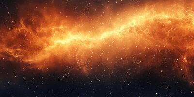 Vivid cosmic nebula illuminated by bright orange and yellow hues creating a stunning stellar display in deep space photo
