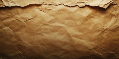 Crumpled brown paper background ideal for crafts, design projects, or packaging materials photo