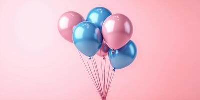 Colorful balloons create a joyful atmosphere for celebrations and special occasions in a pastel setting photo