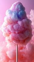 Colorful cotton candy creation against a dreamy pastel background during a summer afternoon festival photo