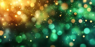 Bright, sparkling bokeh lights create a festive atmosphere at a celebratory event in the evening photo