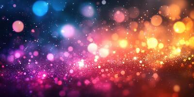 Colorful lights and sparkles create a vibrant atmosphere during a festive night celebration photo