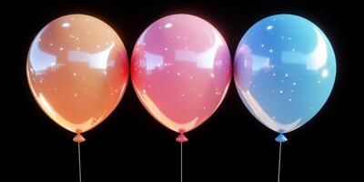 Colorful balloons in vibrant shades create a festive atmosphere for celebrations and special occasions photo